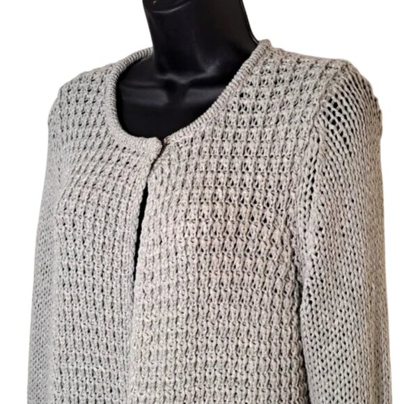 Sandwich grey longline textured open-front cardigan size S - Picture 2 of 11